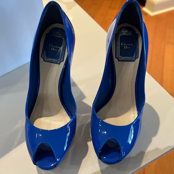 Dior Blue Patent platform heel. - Picture 2 of 5